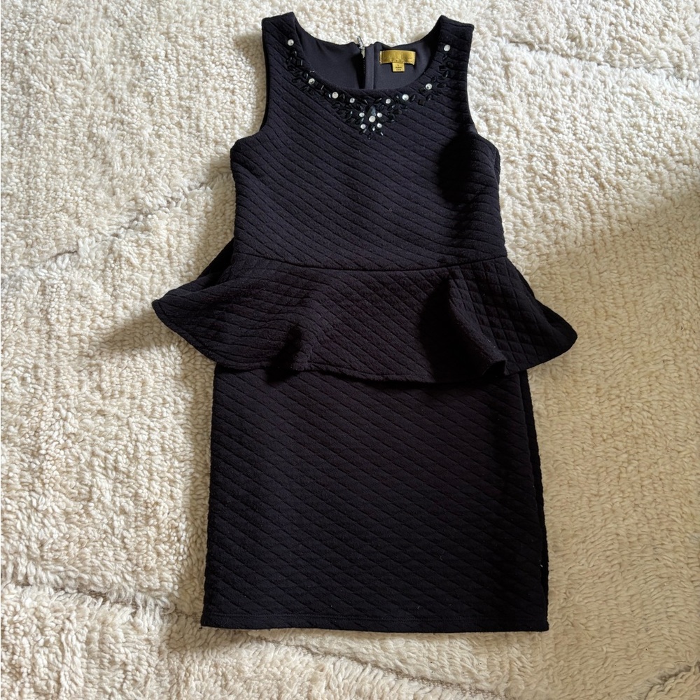 Nicole by Nicole Miller Black Peplum Dress